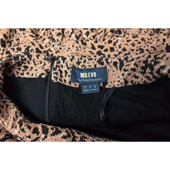 Anthropologie Maeve Dress Womens Knit Cut Out Tie Back Leopard Size 4 - Picture 7 of 8